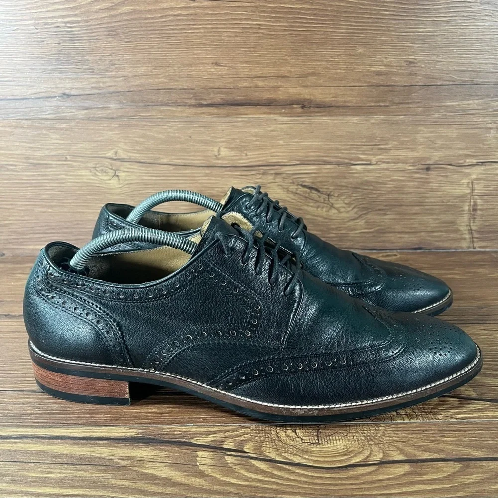 Cole Haan Grand‎ OS Wingtip Black Leather Dress Shoes Men’s Size 10